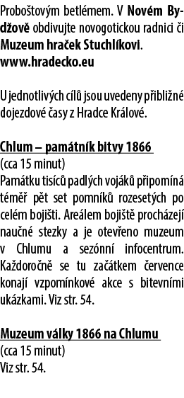 Probo tov m betl mem. V Nov m By d ov obdivujte novogotickou radnici  i Muzeum hra ek Stuchl kovi. www.hradecko.eu U...