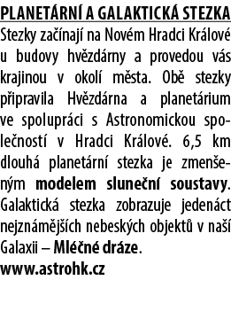 Planet rn a galaktick  stezka Stezky za  naj  na Nov m Hradci Kr lov  u budovy hv zd rny a provedou v s krajinou v o...