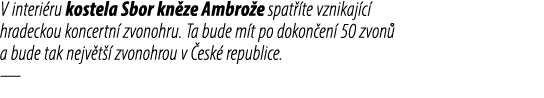 V interi ru kostela Sbor kn ze Ambro e spat te vznikaj c  hradeckou koncertn  zvonohru. Ta bude m t po dokon en  50 ...
