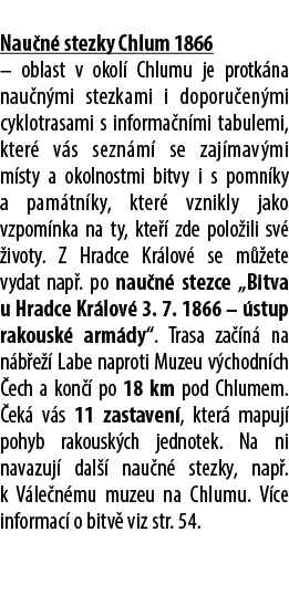  Nau n stezky Chlum 1866 – oblast v okol  Chlumu je protk na nau n mi stezkami i doporu en mi cyklotrasami s informa...