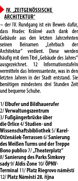 ￼ IV. „Zeitgen ssische Architektur“ – der IV. Rundgang ist ein Beweis daf r, dass Hradec Kr lov auch dank der Geb ud...