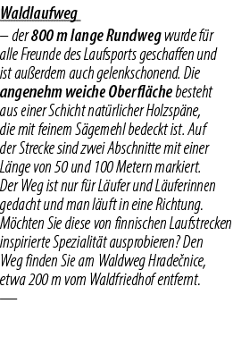 Waldlaufweg – der 800 m lange Rundweg wurde f r alle Freunde des Laufsports geschaffen und ist au erdem auch gelenksc...