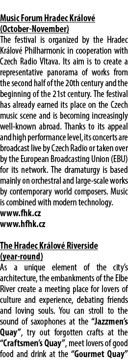  Music Forum Hradec Kr lov (October November) The festival is organized by the Hradec Kr lov  Philharmonic in cooper...