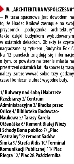 ￼ IV. „Architektura wsp czesna“ – IV trasa spacerowa jest dowodem na to,  e Hradec Kr lov  zas uguje na sw j przydom...