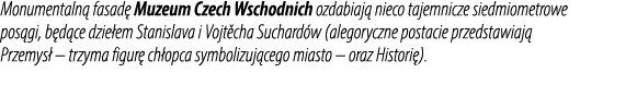 Monumentaln fasad  Muzeum Czech Wschodnich ozdabiaj  nieco tajemnicze siedmiometrowe pos gi, b d ce dzie em Stanisla...
