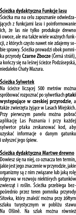  cie ka dydaktyczna Funkcje lasu  cie ka ma na celu zapoznanie odwiedzaj cych z funkcjami lasu i poinformowanie ich,...