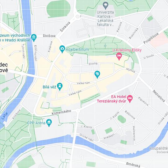 Procházkový okruh 01 - Historické město, zdroj: Google Maps
